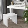 Dressing table white with mirror and stool Image 5
