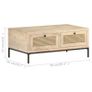 Coffee Table 90x50x37 cm Solid Mango Wood and Natural Cane Image 7