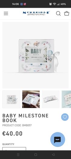 Baby Milestone Book - Newbridge Silverware