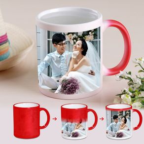 Personalised photo Colour Changing Red Mug with your photo or image in Red