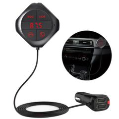 6-in-1 Hands Free Wireless Bluetooth FM Transmitter Modulator Car MP3 Player TF/SD Memory Card USB LCD Dual USB Charger 10W Car Accessories