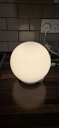 IKEA FADO White Glass Globe Table Lamp