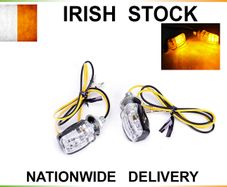 2x 12V Black Motorcycle Indicators Turn Signal Light