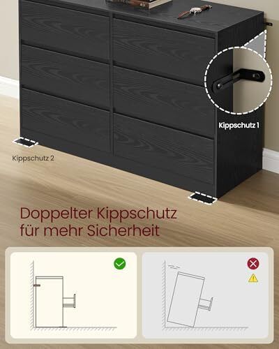Chest of Drawers Cabinet with 6 Drawers