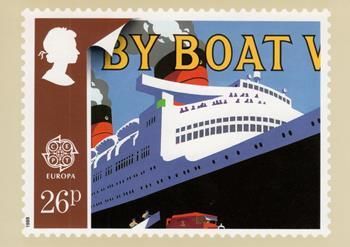 1988 England Europa (Transport) PHQ Postcards. Card show enlargement of stamps of Train, Boat, Planet & Train.