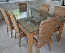 Gorgeous Very Solid 5.5Ft Wicker Kitchen Dining Table - Can Organise Delivery