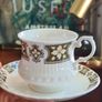 Vintage Mayfair Pottery Fine Bone China Tea Set 6 Cups & Saucers Floral Pattern Image 2