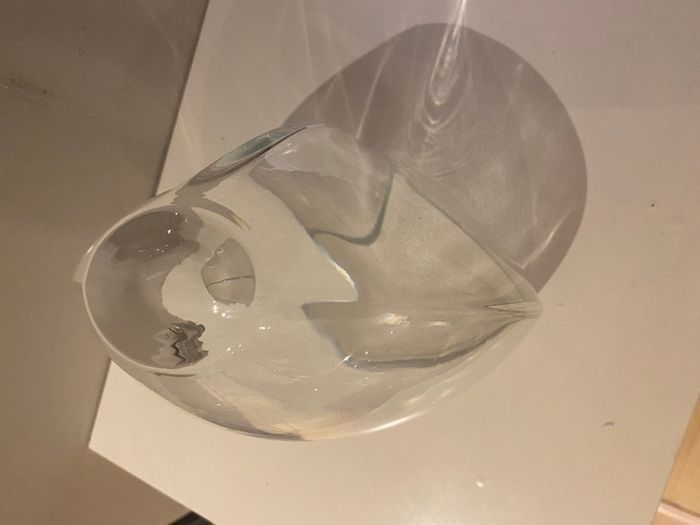 Vintage and Lovely quality unusal shape thick Glass vase