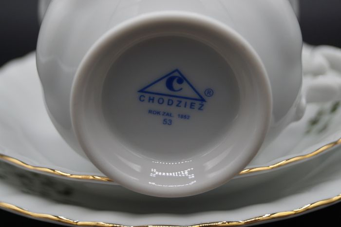 Vintage Porcelain Tea Cup With Plates (Chodziez Poland)