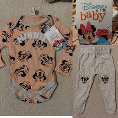 Disney Baby Minnie Mouse 2 Piece Set, New With Tags