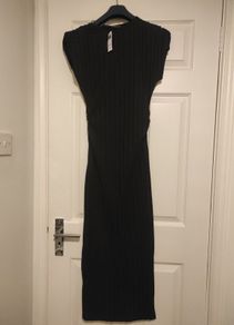 Jersey Ribbed Black Dress Dunnes