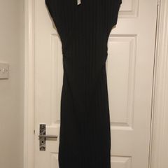 Jersey Ribbed Black Dress Dunnes