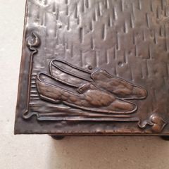 Art noveau copper slipper box