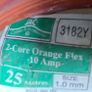 Orange 2-core Cable 1mm x 25m Image 2