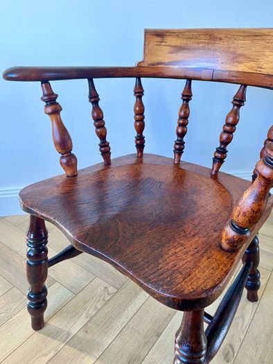19th Century Antique Smokers Bow Armchair