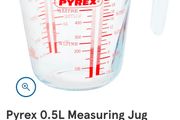 NEW Pyrex 0.5L 500 ml  1 pint glass measuring jug