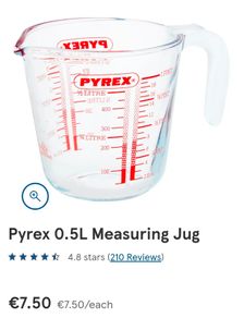 NEW Pyrex 0.5L 500 ml  1 pint glass measuring jug