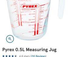 NEW Pyrex 0.5L 500 ml  1 pint glass measuring jug