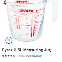 NEW Pyrex 0.5L 500 ml  1 pint glass measuring jug
