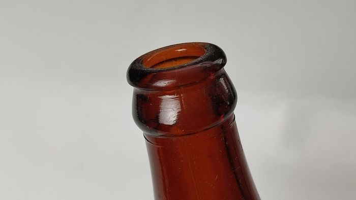 401 - Vintage Thos Power Dungarvan Dark Amber Glass Collectible Decorative Bottle