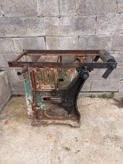 Vintage concrete block making machine from JJ Conway & Sons 1949.