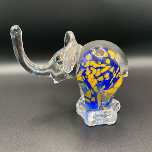 Vintage Murano Style Art Glass Elephant Paperweight