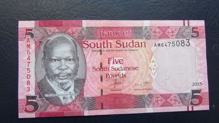 South Sudan.2015.5 Pounds.Uncirculated banknote.