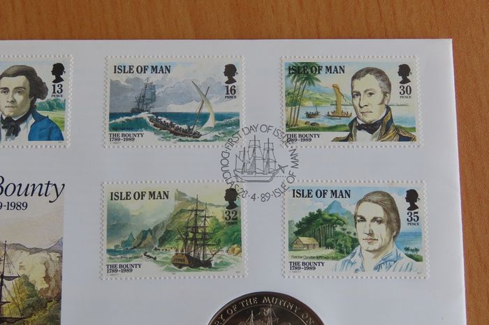 The Mutiny on the Bounty Bicentenary 1789-1989 Crown coin stamp cover
