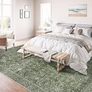 Vintage Rugs Living Room Green Large Area Rug 160x230cm Non Slip Washable Hall Lounge Bedroom Kitchen Office Dining Room Indoor Carpet Low Pile Big Carpets Image 2