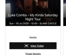Luke combs tickets x2 for 19th July, bargain wouldn't get them cheaper more than half price 120 for 2 tickets