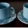 John Tams Vintage 1960's Cups, Checked Saucers and Side Plates ( 6 pieces altogether) Image 6