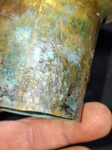 Antique Brass or Bronze Vessel, possibly a Traditional Holy Water Pot like a Panchpatran, Postage available or Collection