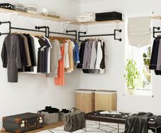 2 x Wall-Mounted Clothes Pipe Racks - FREE Nationwide Delivery