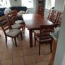 Solid Wood 8 Seater Table And Chairs Image 2