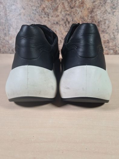 womens ECCO Chunky W zip trainers black leather runners Size UK 6 EU 39