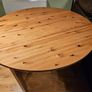 Round Extendable Pine Dining Table Solid Wood Image 9
