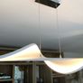 Stunning white fabric large pendant light Image 4
