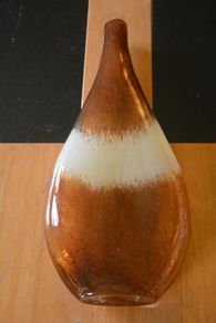 Brown & White Glass Vase