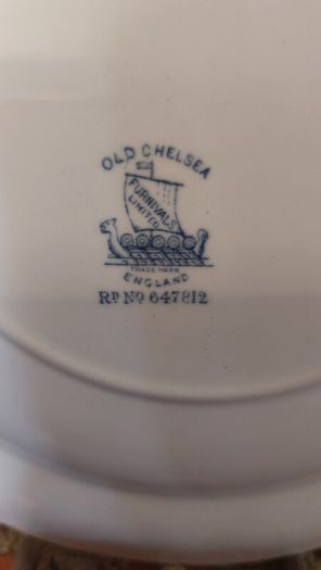Fabulous Antique Blue and White 9 Inch Breakfast Plate By Furnivals Limited, in the Popular "Old Chelsea" Pattern Circa 1915+ (number 2)