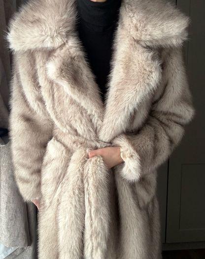 4th & Reckless Schiffer Belted Faux Fur Long Coat