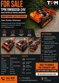 TPM 24 volt radio controlled tracked lawnmower