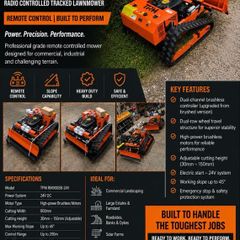 TPM 24 volt radio controlled tracked lawnmower