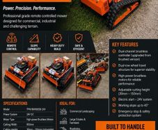TPM 24 volt radio controlled tracked lawnmower