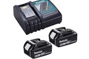 Makita DC18RC 18V LXT Fast Charger with 2x BL1860 6Ah Batteries