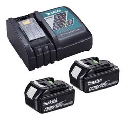 Makita DC18RC 18V LXT Fast Charger with 2x BL1860 6Ah Batteries