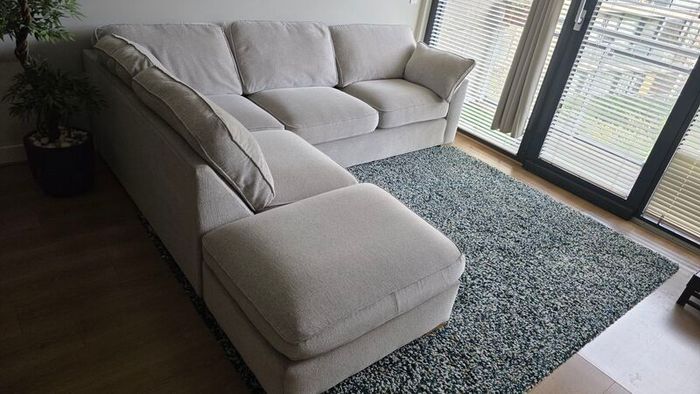 Light grey fabric corner sofa