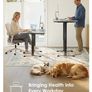Electric Standing Desk, 120x60cm Height Adjustable Desk with 2 Memory Presets, Quiet Sit Stand Desk for Home Office Bedroom Living Room, Ergonomic Computer Desk with Hooks & Cable Holes, Black Image 3