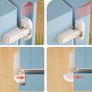 2 Pcs Baby Safety Fridge Lock, Child Proof Refrigerator Freezer Door Lock, Toddler Kid Safety Latch Catch Lock (Grey/White) Image 3