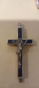 Antique Brass And Wood Crucifix
