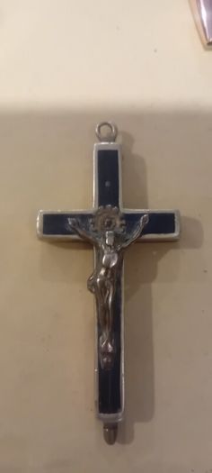 Antique Brass And Wood Crucifix